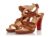 Christian Louboutin Cocoa Suede Strappy Stacked Sandals