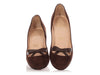 Christian Louboutin Brown Suede Minima Bow Pumps