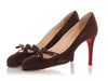 Christian Louboutin Brown Suede Minima Bow Pumps