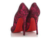 Christian Louboutin Pink and Black Lace Pumps