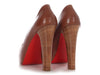 Christian Louboutin Brown Peep-Toe Platform Pumps