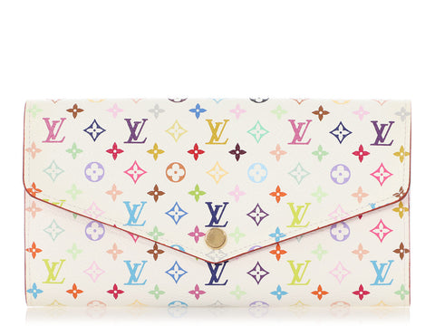 Louis Vuitton White Multicolore Monogram Sarah Wallet