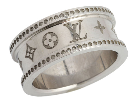 Louis Vuitton Silver Monogram Ring