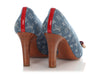 Louis Vuitton Monogram Denim Logo Bow Pumps