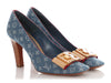 Louis Vuitton Monogram Denim Logo Bow Pumps