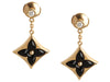 Louis Vuitton 18K Yellow Gold Onyx and Diamond Color Blossom BB Pierced Earrings