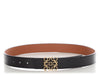 Loewe Black and Gold Anagram Reversible Belt