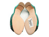 Manolo Blahnik Green Satin Martanew Slides