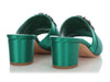 Manolo Blahnik Green Satin Martanew Slides