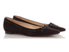 Manolo Blahnik Dark Brown Suede Slides