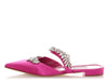 Manolo Blahnik Fuchsia Satin and Crystal Lurum Mules