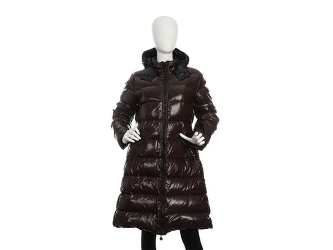 Moncler Brown Long Down Jacket