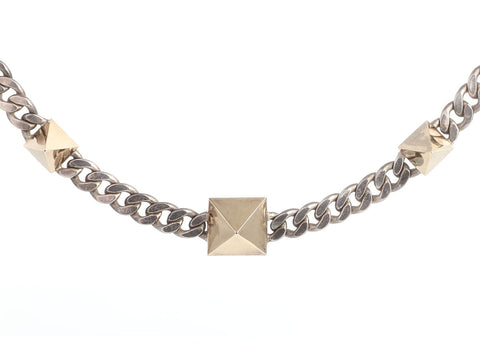 MJ Savitt Two-Tone Pyramid Choker