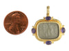 Elizabeth Locke 19K Yellow Gold Iolite Intaglio Pendant