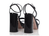 Prada Black Patent Ankle Wrap Platform Sandals