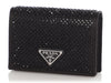 Prada Black Crystal Card Holder with Strap