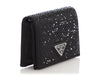 Prada Black Crystal Card Holder with Strap