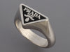 Prada Black Sterling Silver Symbole Ring