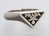 Prada Black Sterling Silver Symbole Ring