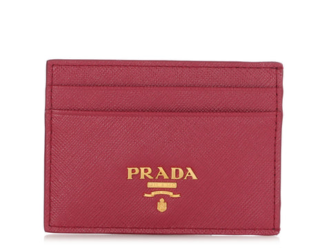 Prada Red Saffiano Card Holder