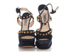 Prada Blue Suede Studded Platform Sandals