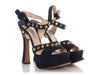 Prada Blue Suede Studded Platform Sandals