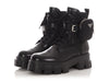 Prada Black Leather and Re-Nylon Monolith Combat Boots