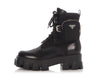 Prada Black Leather and Re-Nylon Monolith Combat Boots