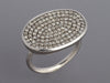 Sheryl Lowe Sterling Silver Oval Pavé Diamond Ring