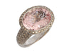 Vendoro 18K White Gold Morganite and Diamond Ring