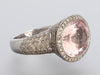 Vendoro 18K White Gold Morganite and Diamond Ring