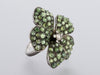 Piranesi 18K White Gold Green Sapphire and Diamond Mosaique Flower Ring