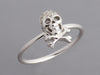 Sydney Evan Petite 14K White Gold Pavé Diamond Skull and Crossbones Ring