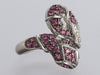 14K White Gold Pink Tourmaline and Diamond Snake Ring