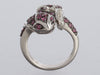 14K White Gold Pink Tourmaline and Diamond Snake Ring