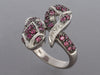 14K White Gold Pink Tourmaline and Diamond Snake Ring