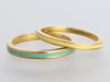 Hidalgo 18K Yellow Gold Turquoise and Yellow Enamel Ring Guard Set