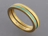 Hidalgo 18K Yellow Gold Turquoise and Yellow Enamel Ring Guard Set