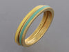 Hidalgo 18K Yellow Gold Turquoise and Yellow Enamel Ring Guard Set