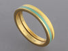 Hidalgo 18K Yellow Gold Turquoise and Yellow Enamel Ring Guard Set