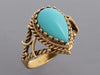 Vintage 14K Yellow Gold Turquoise Ring