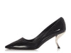 Roger Vivier Black Leather Virgule Pumps