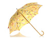 Ferragamo Vintage Shoe and Butterfly Print Yellow Handled Umbrella