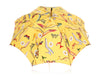 Ferragamo Vintage Shoe and Butterfly Print Yellow Handled Umbrella