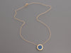 Tiffany & Co. 18K Yellow Gold Blue Agate and Diamond T Circle Pendant Necklace