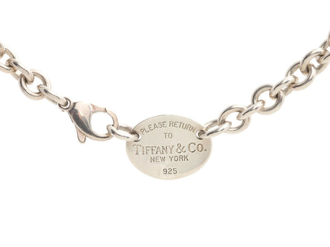 Tiffany & Co. Sterling Silver Return To Tiffany Oval Tag Pendant Necklace