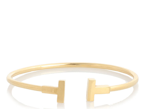 Tiffany & Co. Narrow 18k Yellow Gold T Wire Bracelet