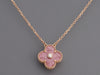 Van Cleef & Arpels 18K Rose Gold Rhodonite Vintage Alhambra 2021 Holiday Pendant Necklace