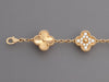 Van Cleef & Arpels 18K Yellow Gold 5-Motif Diamond Guilloché Vintage Alhambra Bracelet