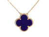 Van Cleef & Arpels 18K Yellow Gold Blue Sèvres Porcelain Le Place Vendôme Magic Alhambra Necklace